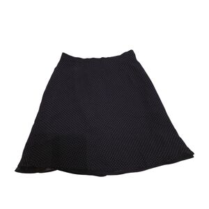 LOFT Silk Lined Vintage Flare Mini‎ Skirt  Navy White Swiss Dot Size 6
